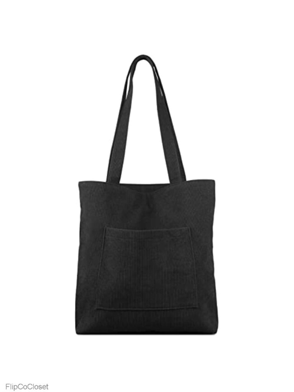 Corduroy Tote Bag with Zip, Large Capacity Shoulder Bag for Women